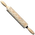 thumbnail image 1 of TIMIFIS Rolling Pin Wooden Easter Bunny Carrot Rolling Pin Printed Dough Stick Kitchen Gadgets, 1 of 2