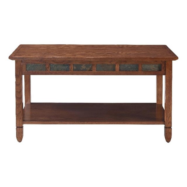 Leick Furniture Table Basse Rectangulaire en Bois Style Ardoise Rustique en Chêne Rustique