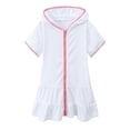thumbnail image 2 of LSLJS Girls Swim Cover Up Kids Swimsuit Coverup Kids Zip-Up Beach Pool Bathing Suit Robe with Pockets, 2 of 4