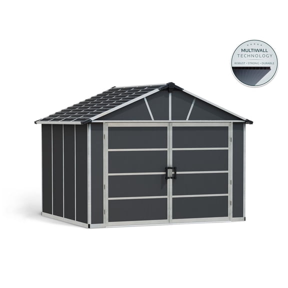 CANOPIA by PALRAM Yukon 11 ft. x 9 ft. Dark Grey Storage Shed / Garage