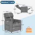 thumbnail image 2 of Power Recliner Chair with Massage & Heat - Adjustable Electric Lounge Chair - Tall Back, Padded Seat, Side Pockets, USB Port, Lumbar Support - Perfect for Home Theater, Living Room or Game Room, 2 of 10