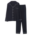 thumbnail image 2 of Gift TIMIFIS Mens Pajama Set Soft Long Sleeve Pajamas for men Lightweight Button Up Sleepwear Lounge Pjs Set With Pockets pring/Summer, 2 of 3