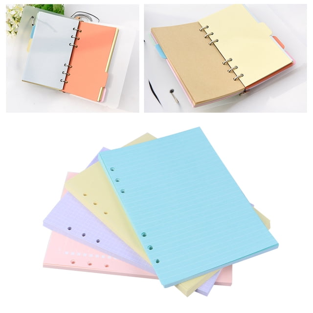 4 Pcs Papier à Feuilles Mobiles Classé Papier Cahier Coloré Papier à Feuilles Mobiles Papier Cahier Trou Papier à Feuilles Mobiles Papier Ligné pour Cahier Reliures à Anneaux