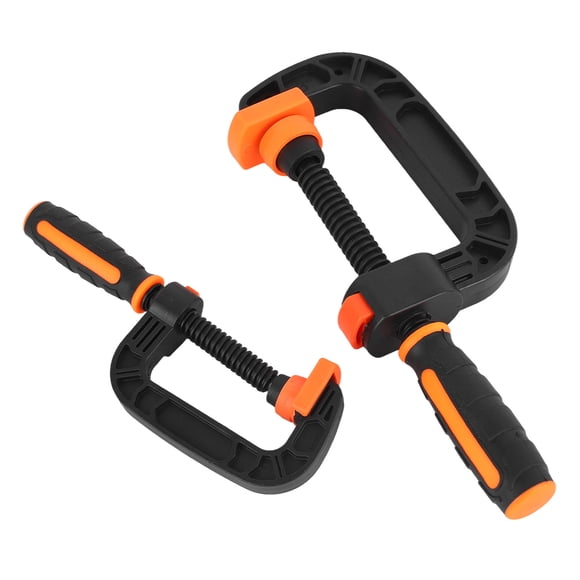 Woodworking C Clamps, Adjustable Rapid Release Button Ergonomic Slip Resistant C Clamp Set 2Pcs for Household Clamping Projects