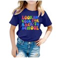 thumbnail image 1 of WEAIXIMIUNG T-Shirts de Sport pour Filles 10-12 Ans Rentrée Scolaire Imprimé Graphique Col Rond Manches Courtes T-Shirt Décontracté d'Été, 1 of 4
