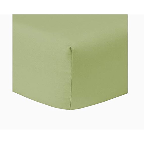 Eyelet Home Decor Sage, Twin XL Size 15 Inch Deep Pocket 1PC Fitted Sheet Only, Egyptian Cotton 800 Thread Count