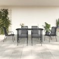 thumbnail image 1 of vidaXL 7 Piece Garden Dining Set Black Steel and Textilene, 1 of 5