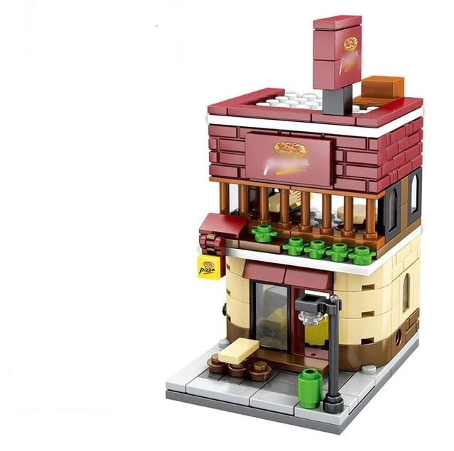 Pizza Mini City Street Building Blocks
