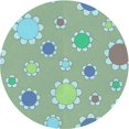 thumbnail image 1 of Ahgly Company Tapis d'Intérieur Ronds Transitionnels Bleu Vert Lavables à la Machine, 4 Pieds Rond, 1 of 7