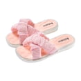 thumbnail image 2 of JDQJBZ Girl's Slippers Star Rhinestone Cross Strap Soft Sole Non Slip Breathable Indoor Outdoor Summer, 2 of 5