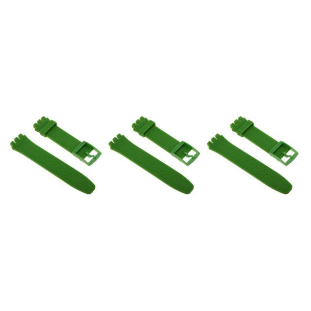 Baohd Versatile Silicone Watch Bands Watch Straps Replacement Rubber Wrist Band Green 20mm 3Set
