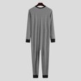 thumbnail image 3 of Pyjama à Rayures pour Adultes, Rabat aux Fesses, Doux, Manches Longues, Tenue de Nuit, Combinaison, Ensemble de Pyjama, 3 of 9