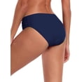 thumbnail image 3 of Ocean Blues Women's Full Coverage Bikini Bottom Mid Rise Ruched Sides Swim Bottoms Navy Blue Size Medium, 3 of 7