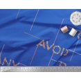 thumbnail image 3 of Soimoi Blue Modal Satin Fabric Floral Alphabet Text Print Fabric by the Yard 42 Inch Wide, 3 of 5