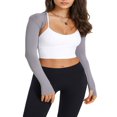 thumbnail image 1 of Cardigan Court de Yoga pour Femmes Haut d'Exercice Manches Longues Ouvert devant Boléro Solide pour Sports, 1 of 4