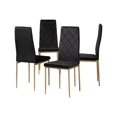 thumbnail image 1 of Baxton Studio 112157-4-Black Velvet-Gold-DC 38.58 x 16.54 x 19.69 in. Blaise Modern Luxe & Glam Velvet Fabric Upholstered Metal Dining Chair Set, Black & Gold - 4 Piece, 1 of 5