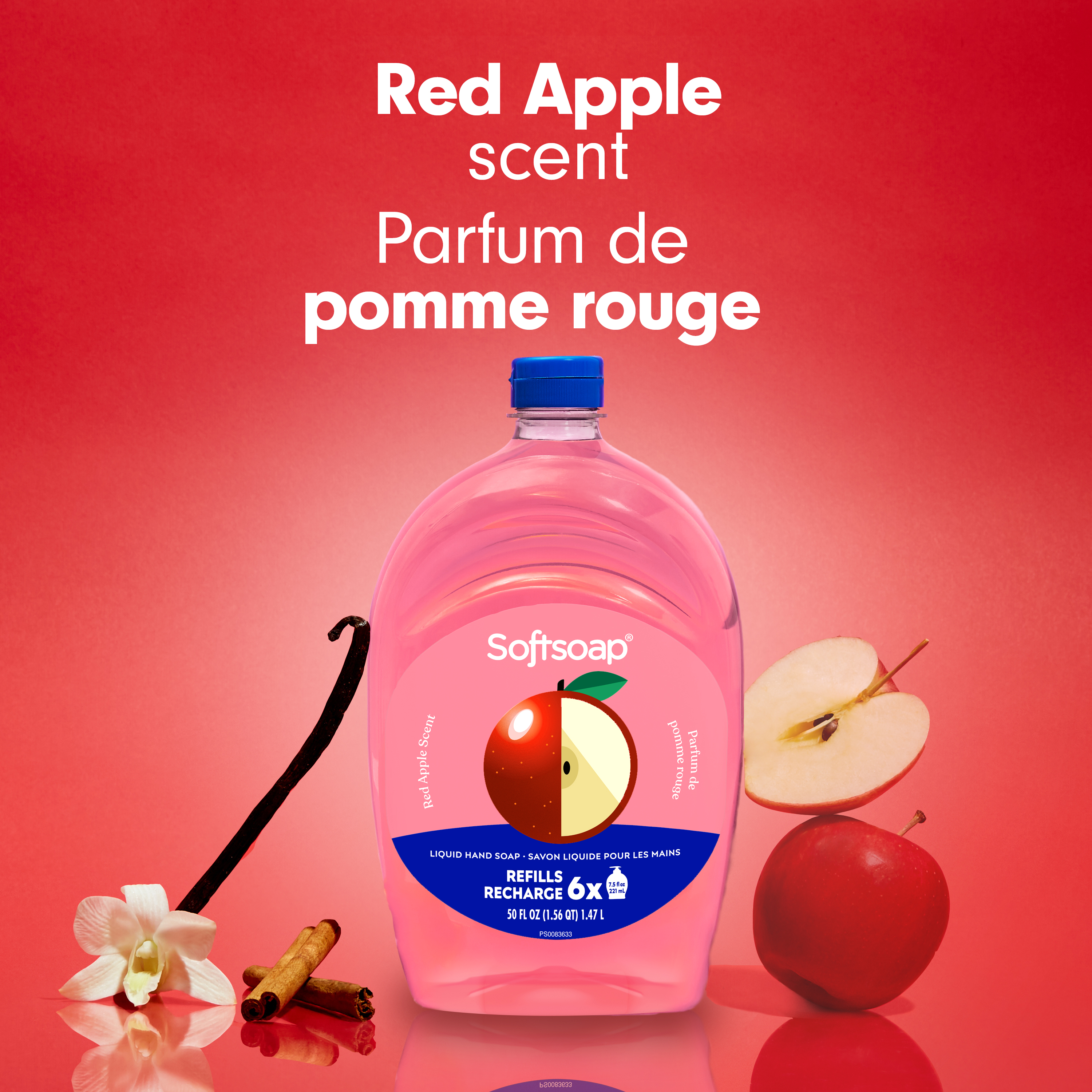 Softsoap Édition Limitée Savon Liquide pour les Mains 1.47L Recharge, Parfum de Pomme Rouge