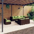 thumbnail image 1 of vidaXL 9 Piece Garden Lounge Set with Cushions Poly Rattan Brown, 1 of 5
