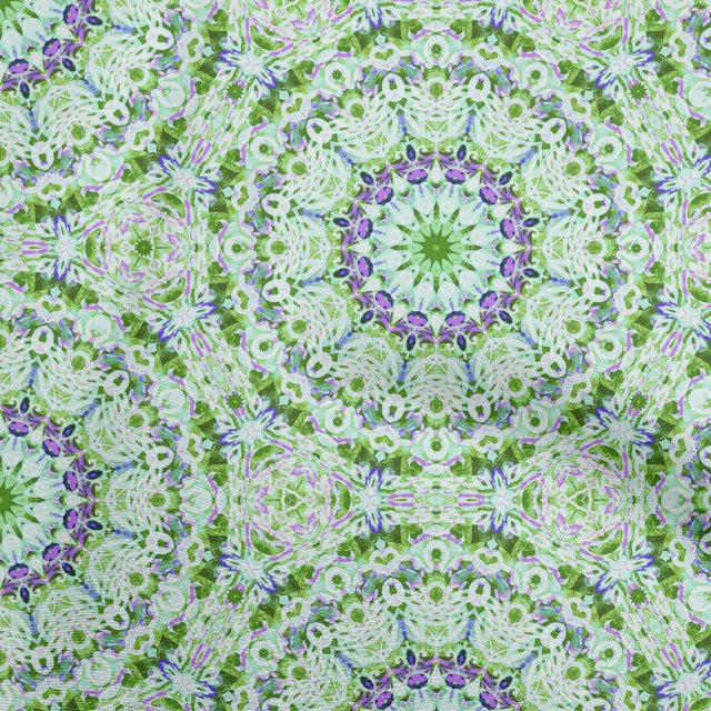 oneOone Cotton Flex Green Fabric Mandala Sewing Craft Projects Fabric Prints By Yard 40 Inch Wide