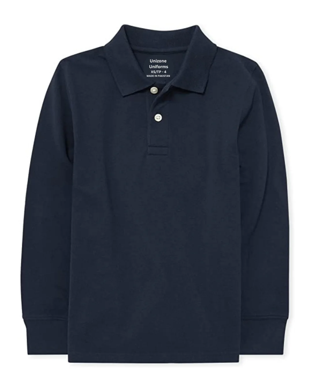 Unizone Uniforms Polo Piqué à Manches Longues pour Garçon (Très Grand, Marine)