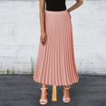 thumbnail image 2 of Summer Dresses High Waist Ruffled Chiffon A Line Midi Skirt Solid Long Lengths Plus Size Dress Light Pink XL, 2 of 4