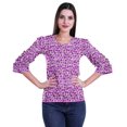 thumbnail image 1 of Moomaya Ruffle Sleeve Printed Cotton Womens Tops Plus Size Short T-Shirt Top, 1 of 4