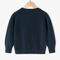 thumbnail image 4 of Tranfacy Long Sleeve Shirts for Girls, Fall Tops, Children Long Sleeve Fleece Knitted Cardigan Solid Color V-Neck Sweater Button Shirts, 4 of 6