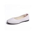 thumbnail image 1 of MAWCLOS Chaussures Décontractées pour Femmes Chaussures de Marche Confort à Enfiler Ballerines Mode Bout Carré Ballerine de Soirée Blanc 6.5, 1 of 4