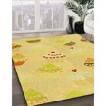 thumbnail image 3 of Ahgly Company Tapis Rond Lavable en Machine Intérieur Transitionnel Jaune Audacieux, 7 Pieds Rond, 3 of 7