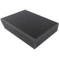 thumbnail image 2 of 3X PU Leather Collection Letter Tray, Document Desk Organizer,Stackable Office File Document Tray Holder (Black), 2 of 7