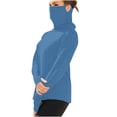 thumbnail image 2 of Ovbmpzd Womens Tops Trendy Long Sleeve Sun Protection Light Blue Breathable Solid Tees Blouses for Women M, 2 of 8