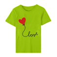 thumbnail image 5 of Meichang Hauts pour Femmes T-Shirts de la Saint-Valentin T-Shirts de Fête à Col Rond T-Shirts à Imprimé Cœur d'Amour T-Shirts à Manches Courtes Jolis Tees Blouses en Liquidation, 5 of 5