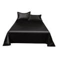 thumbnail image 2 of EGNMCR Ice Silk Bed Sheet Pillow Case 3 Piece Set And Luxurious Soft Ice Silk Bed Sheet Suitable For All Seasons Cool Ice Silk Fabric Machine Washable Ice silk bed sheet, 2 of 9