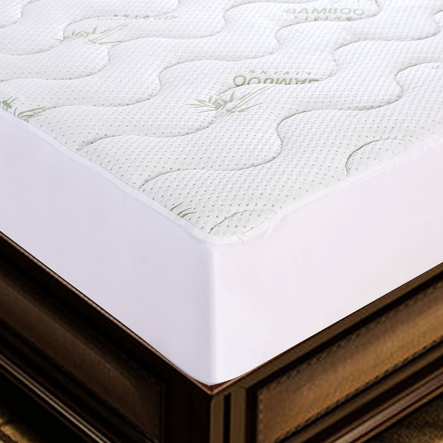 Surmatelas matelassé en rayonne de bambou, imperméable, ultra doux, de qualité supérieure, toutes saisons, avec poche profonde, convient jusqu'à 45 cm