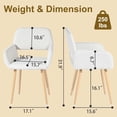 thumbnail image 4 of Homy Casa Set of 2 Upholstered Dining Armchairs with Cut Out Back and Wood Grain Legs, 4 of 10