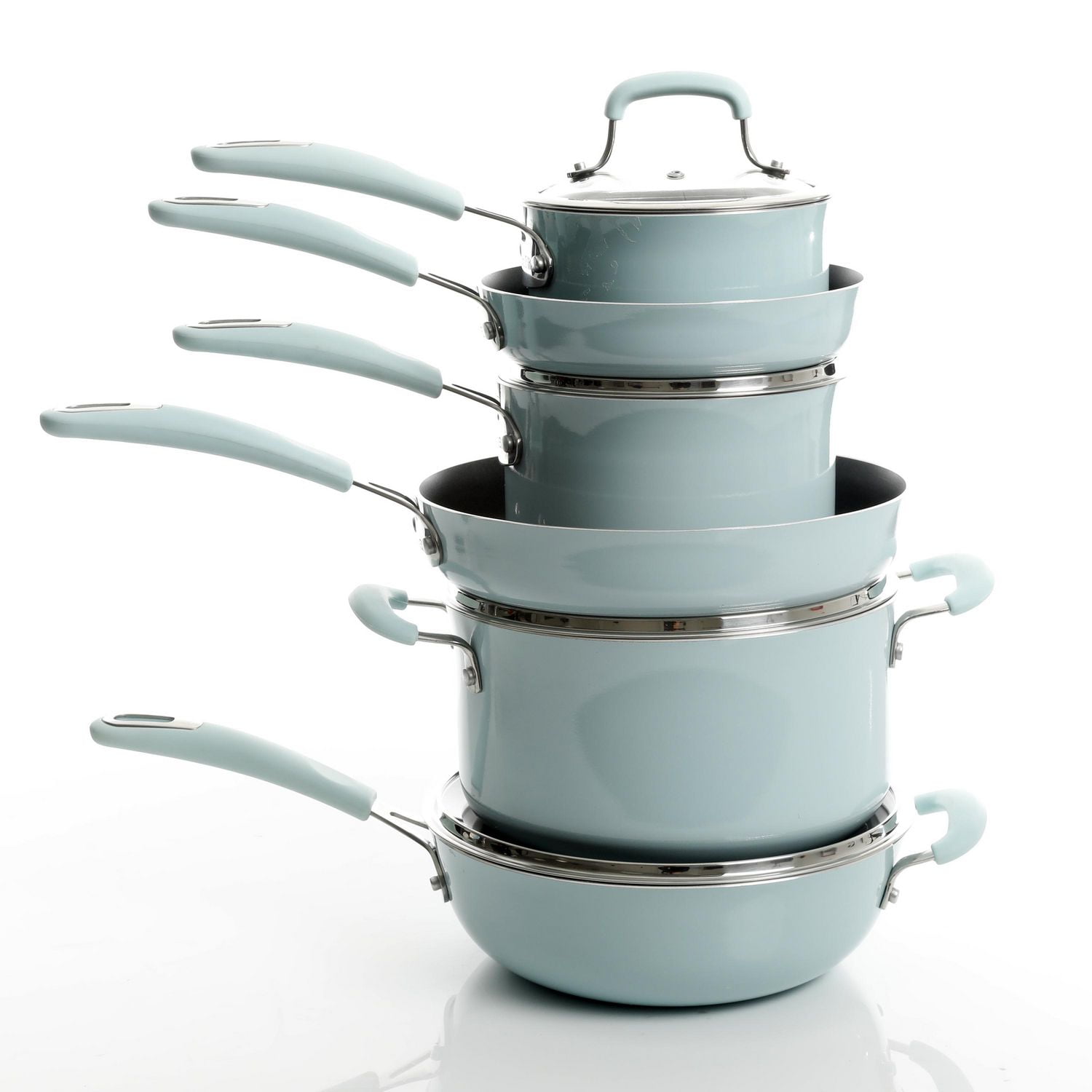 Kenmore Elite Andover Batterie de cuisine 10 pacs, Bleu Glacier