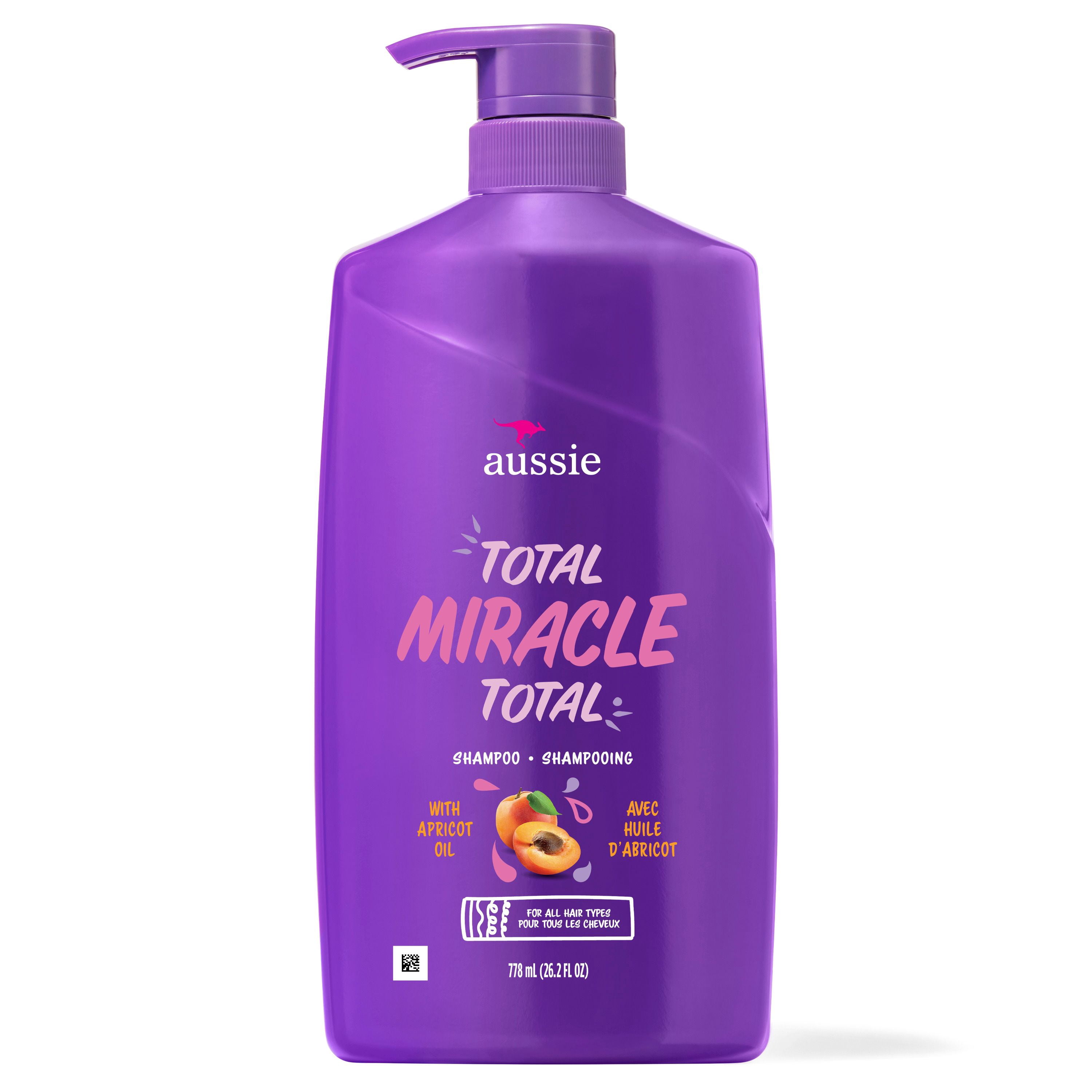 Aussie Total Miracle avec Huile d'Abricot et de Macadamia, Shampooing Sans Parabènes