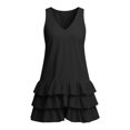 thumbnail image 4 of XiYing Robes pour Femmes, Robe Maxi d'Été Sans Manches à Col en V pour Femme - Coupe Ample Décontractée pour la Plage et les Vacances, Design Uni, Taille Unique (Lot de 1), 4 of 7