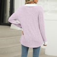 thumbnail image 4 of AherBiu Womens Tops Ribbed Knitted Long Sleeve Trendy Loose Tops Comfy Fall Collared Shirts Blouses, 4 of 7