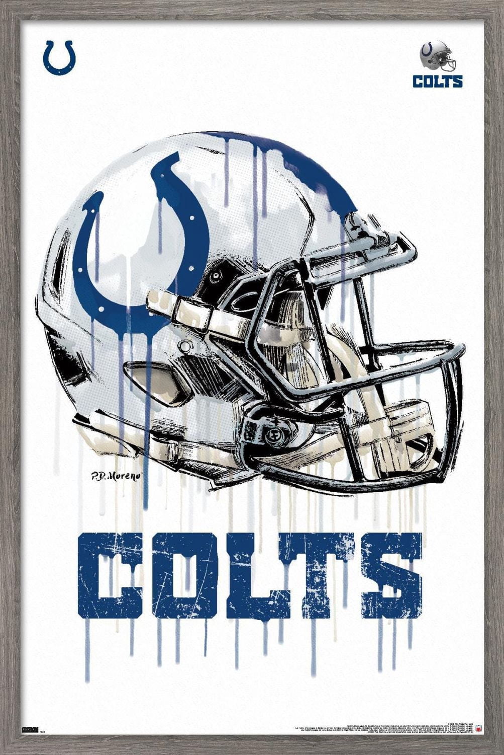 NFL Indianapolis Colts - Drip Helmet 20 Wall Poster, 22.375" x 34"