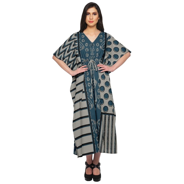 Moomaya Kaftan de Plage, Paréo de Bikini, Robe Longue Maxi Caftan pour Femmes