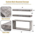 thumbnail image 3 of Sorbus Floating Shelves for Wall Set of 3 - Bathroom Shelves for Wall Storage, Over Toilet, Bedroom, Farmhouse, Wall Decor - 2 Floating Shelves with Invisible Brackets & 1 Rectangular Box, 3 of 7