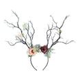 thumbnail image 1 of Christmas Fairy Tale Flower Headband Retro Tree Branch Deer Ears Antler Hair Hoop, 1 of 3