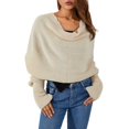 thumbnail image 1 of Womens Men Scarf  Knitting Wrap Sweater Multi-Use Knitted Autumn Winter Solid Color Scarf with Sleeves, 1 of 6
