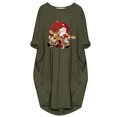 thumbnail image 3 of Styesk Robes pour Femmes la Mode Robe d'Hiver pour Femmes Grande Taille Ample avec Poches Robe de Noël Imprimée, 3 of 5