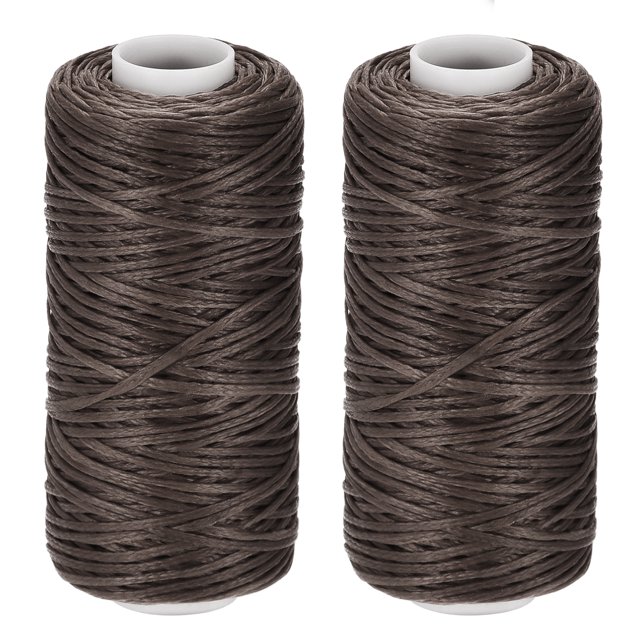 Unique Bargains Taupe Polyester Waxed Leather Sewing Thread, 55 Yards, 2 Pack