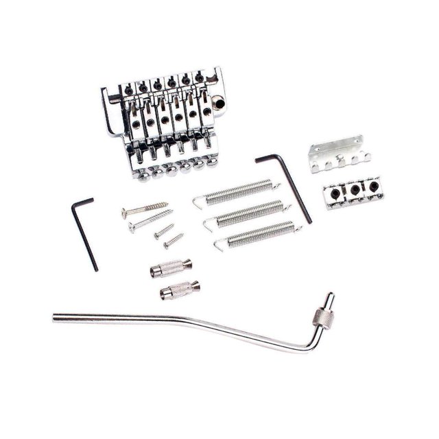 Electric Guitar Tremolo Bridge Double Bridges Guitar Bass Parts Locking Assembly System Chrome GA503
