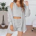 thumbnail image 2 of Sentmoon Ensemble de Pyjama à Manches Longues pour Femmes Hauts Tendance pour Femmes et Pantalons pour Femmes Décontracté Ample Col Ras du Cou Tenue de Détente Couleur Unie Pyjama pour Femmes Hiver pour Soirées Douillettes à la Maison, 2 of 9