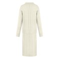 thumbnail image 5 of Yuyuzo Ensembles de Chandails pour Femmes Col Ras du Cou Manches Longues Chandails à Enfiler avec Jupes Longues Tricot Torsadé Ensembles 2 Pcs, 5 of 5