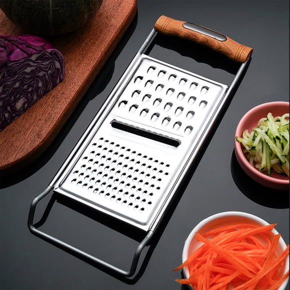 Stainless Steel Grater Multi Functional, Xinsrenus Foldable Double Sided Cheese Grater for Potatoes Kitchen Tool, Silver